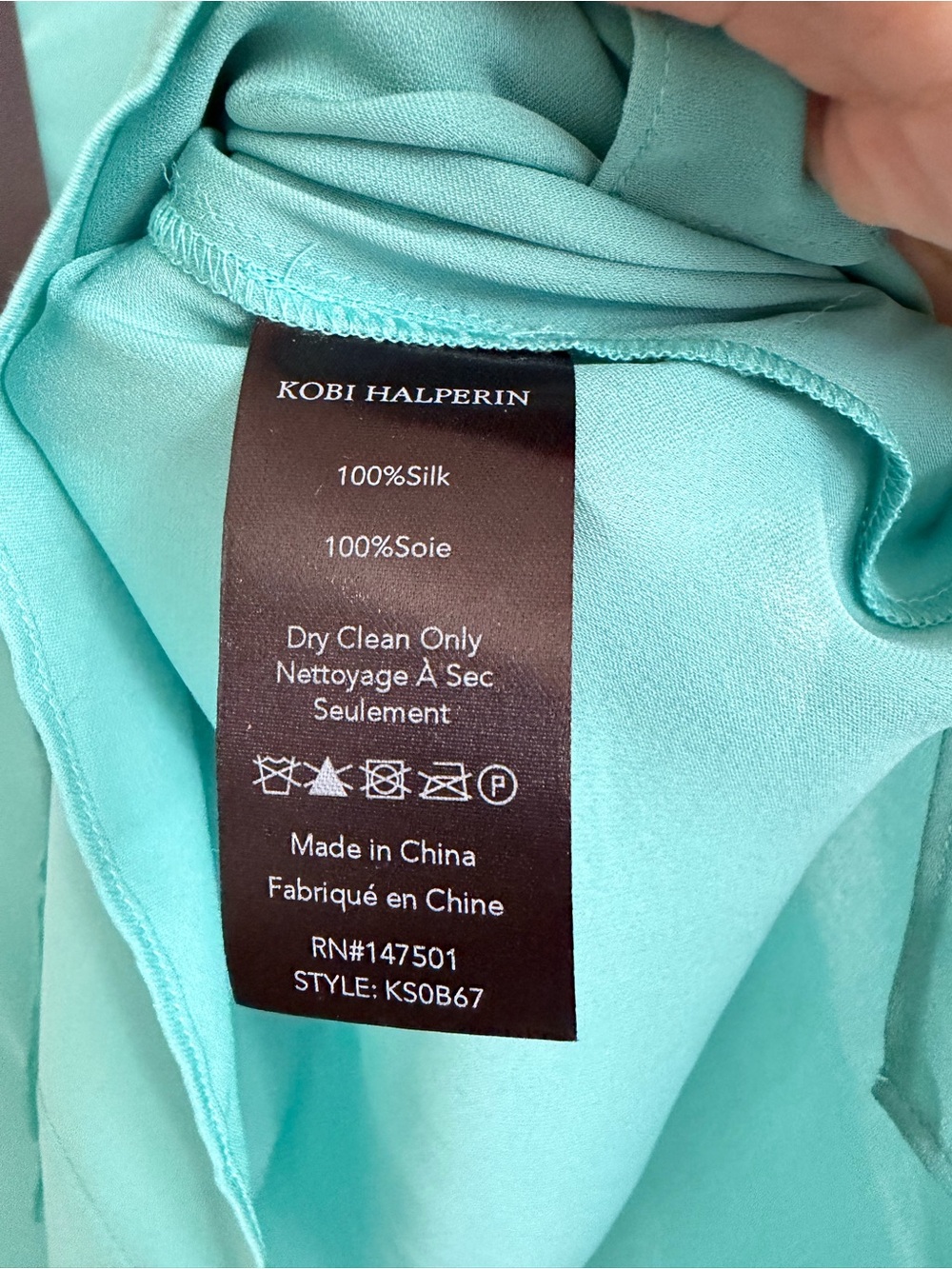 Kobi Halperin Teal Tassel Tie Blouse - Picture 4 of 4